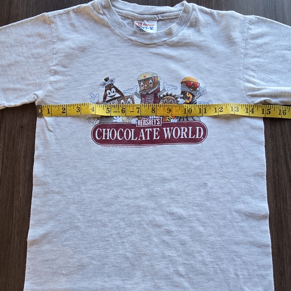 1995 Hershey's Chocolate World Vintage Cotton Kids Gray Tee Collector Clean - Picture 6 of 6
